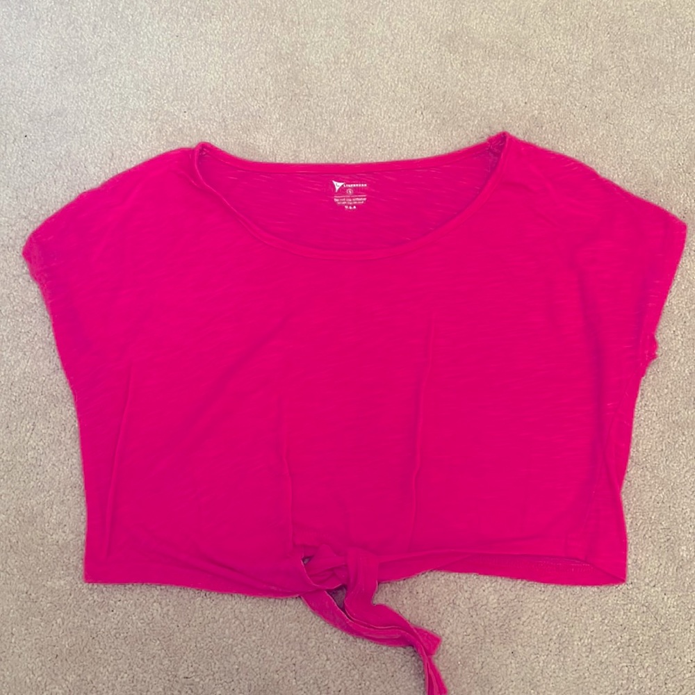 Pink tie Front Top
